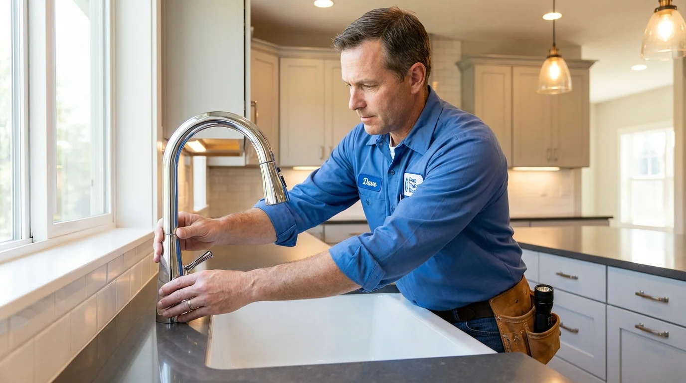 Kitchen faucet installation by Johns Plumbing LLC in Huron